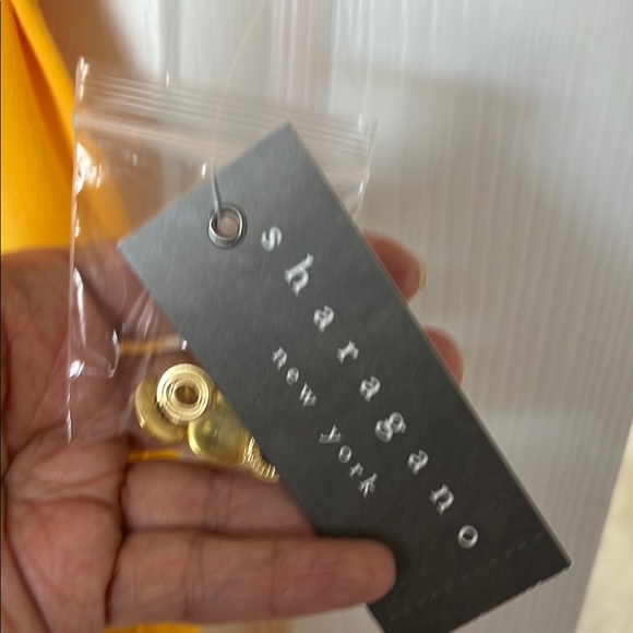 Sharagano Yellow Dress with Belted Waist Sz 8 - Picture 2 of 5